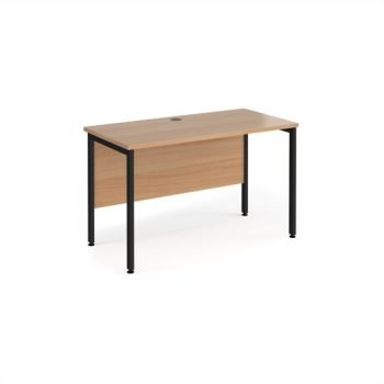 Maestro 25 straight desk 1200mm x 600mm - black H-frame leg Beech top - MH612KB