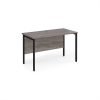 Maestro 25 straight desk 1200mm x 600mm - black H-frame leg Grey Oak Top - MH612KGO