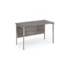 Maestro 25 straight desk 1200mm x 600mm with 2 drawer pedestal - silver H-frame leg Grey Oak Top - MH612P2SGO
