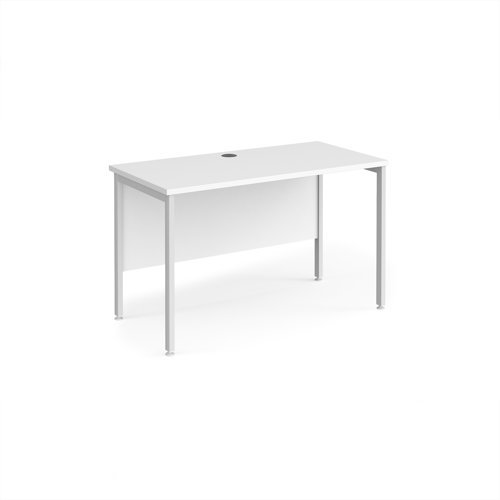 Maestro 25 straight desk 1200mm x 600mm - white H-frame leg White Top - MH612WHWH