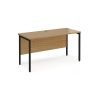 Maestro 25 straight desk 1400mm x 600mm - black H-frame leg Oak Top - MH614KO