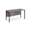 Maestro 25 straight desk 1400mm x 600mm with 2 drawer pedestal - black H-frame leg Grey Oak Top - MH614P2KGO