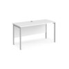Maestro 25 straight desk 1400mm x 600mm - silver H-frame leg White Top - MH614SWH