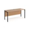 Maestro 25 straight desk 1600mm x 600mm - black H-frame leg Beech top - MH616KB