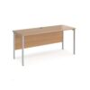 Maestro 25 straight desk 1600mm x 600mm - silver H-frame leg Beech top - MH616SB