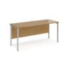 Maestro 25 straight desk 1600mm x 600mm - silver H-frame leg Oak Top - MH616SO