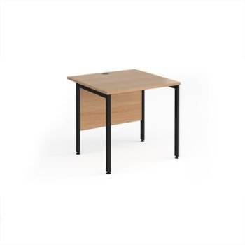 Maestro 25 straight desk 800mm x 800mm - black H-frame leg Beech top - MH8KB