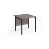 Maestro 25 straight desk 800mm x 800mm - black H-frame leg Grey Oak Top - MH8KGO
