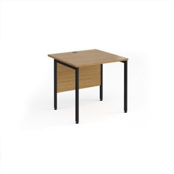 Maestro 25 straight desk 800mm x 800mm - black H-frame leg Oak Top - MH8KO