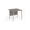 Maestro 25 straight desk 800mm x 800mm - silver H-frame leg Grey Oak Top - MH8SGO