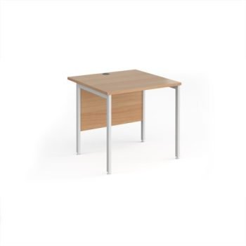 Maestro 25 straight desk 800mm x 800mm - white H-frame leg Beech top - MH8WHB