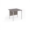 Maestro 25 straight desk 800mm x 800mm - white H-frame leg Grey Oak Top - MH8WHGO