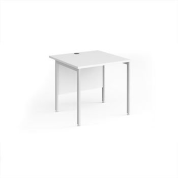 Maestro 25 straight desk 800mm x 800mm - white H-frame leg White Top - MH8WHWH