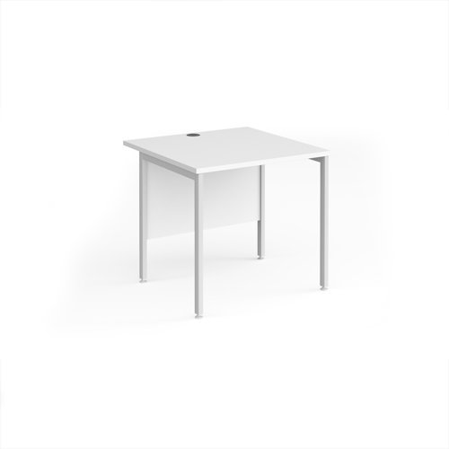 Maestro 25 straight desk 800mm x 800mm - white H-frame leg White Top - MH8WHWH