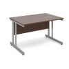 Momento straight desk 1200mm x 800mm - silver cantilever frame Walnut top - MOM12W