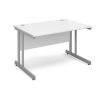 Momento straight desk 1200mm x 800mm - silver cantilever frame White Top - MOM12WH