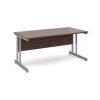 Momento straight desk 1600mm x 800mm - silver cantilever frame Walnut top - MOM16W