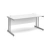 Momento straight desk 1600mm x 800mm - silver cantilever frame White Top - MOM16WH
