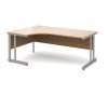 Momento left hand ergonomic desk 1800mm - silver cantilever frame Beech top - MOM18ELB