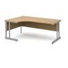 Momento left hand ergonomic desk 1800mm - silver cantilever frame Oak Top - MOM18ELO