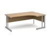 Momento right hand ergonomic desk 1800mm - silver cantilever frame Oak Top - MOM18ERO
