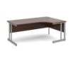Momento right hand ergonomic desk 1800mm - silver cantilever frame Walnut top - MOM18ERW