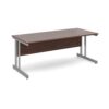 Momento straight desk 1800mm x 800mm - silver cantilever frame Walnut top - MOM18W