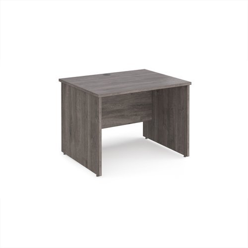 Maestro 25 straight desk 1000mm x 800mm - Grey Oak Top with panel end leg - MP10GO