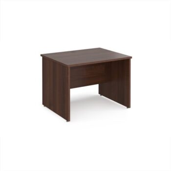 Maestro 25 straight desk 1000mm x 800mm - Walnut top with panel end leg - MP10W