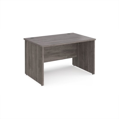 Maestro 25 straight desk 1200mm x 800mm - Grey Oak Top with panel end leg - MP12GO