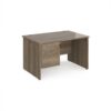 Maestro 25 straight desk 1200mm x 800mm with 2 drawer pedestal - Nebraska Oak Top with panel end leg - MP12P2NO