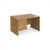 Maestro 25 straight desk 1200mm x 800mm with 2 drawer pedestal - Oak Top with panel end leg - MP12P2O