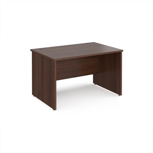 Maestro 25 straight desk 1200mm x 800mm - Walnut top with panel end leg - MP12W