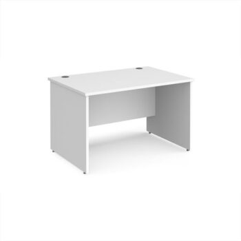Maestro 25 straight desk 1200mm x 800mm - White Top with panel end leg - MP12WH