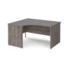 Maestro 25 left hand ergonomic desk 1400mm wide - Grey Oak Top with panel end leg - MP14ELGO