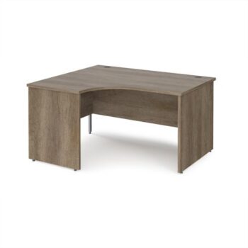 Maestro 25 left hand ergonomic desk 1400mm wide - Nebraska Oak Top with panel end leg - MP14ELNO