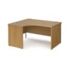 Maestro 25 left hand ergonomic desk 1400mm wide - Oak Top with panel end leg - MP14ELO