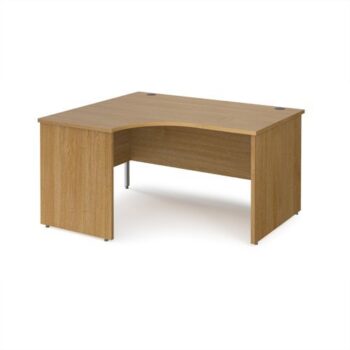 Maestro 25 left hand ergonomic desk 1400mm wide - Oak Top with panel end leg - MP14ELO