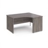 Maestro 25 right hand ergonomic desk 1400mm wide - Grey Oak Top with panel end leg - MP14ERGO