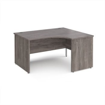 Maestro 25 right hand ergonomic desk 1400mm wide - Grey Oak Top with panel end leg - MP14ERGO