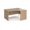 Maestro 25 right hand ergonomic desk 1400mm wide - Kendal Oak Top with panel end leg - MP14ERKO