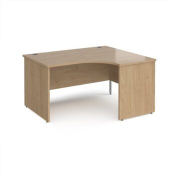 Maestro 25 right hand ergonomic desk 1400mm wide - Kendal Oak Top with panel end leg - MP14ERKO