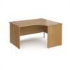 Maestro 25 right hand ergonomic desk 1400mm wide - Oak Top with panel end leg - MP14ERO