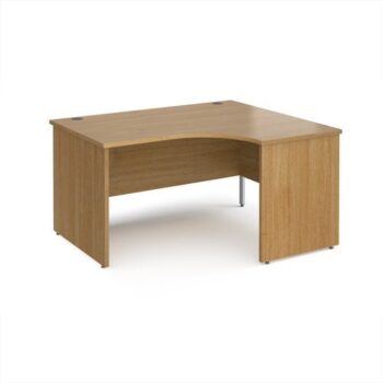 Maestro 25 right hand ergonomic desk 1400mm wide - Oak Top with panel end leg - MP14ERO