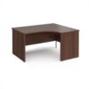 Maestro 25 right hand ergonomic desk 1400mm wide - Walnut top with panel end leg - MP14ERW