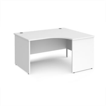Maestro 25 right hand ergonomic desk 1400mm wide - White Top with panel end leg - MP14ERWH