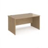 Maestro 25 straight desk 1400mm x 800mm - Kendal Oak Top with panel end leg - MP14KO
