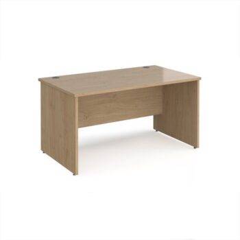 Maestro 25 straight desk 1400mm x 800mm - Kendal Oak Top with panel end leg - MP14KO