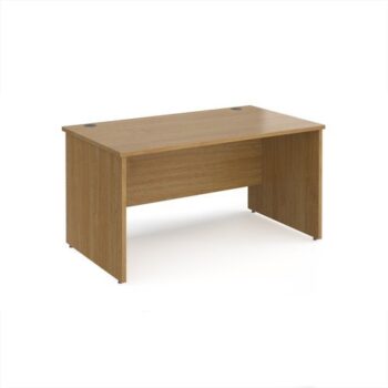 Maestro 25 straight desk 1400mm x 800mm - Oak Top with panel end leg - MP14O
