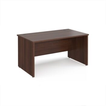 Maestro 25 straight desk 1400mm x 800mm - Walnut top with panel end leg - MP14W